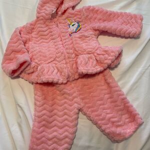 Coney Isle Girls Pink Unicorn Hoodie & Pants Set 6-9 Months